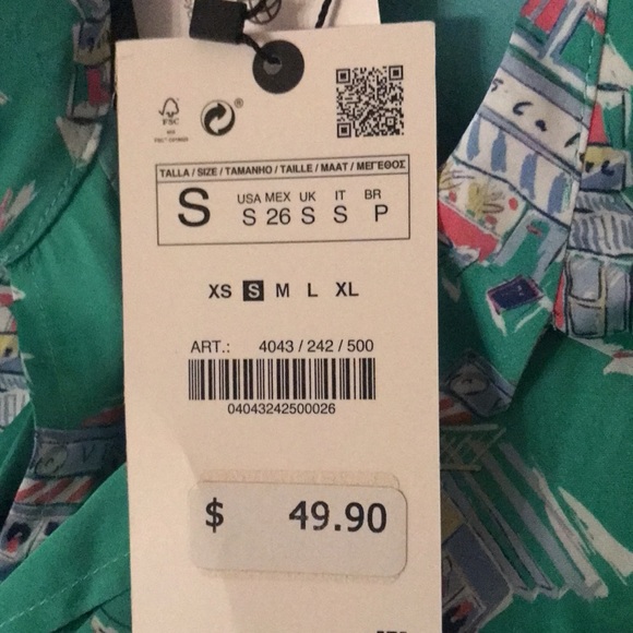 NWT Zara knotted printed top - Picture 5 of 5